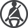 Seat belt safety icon.