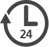 24時間対応の時計アイコン