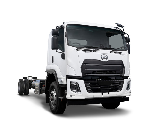 White commercial truck cab on plain white background.