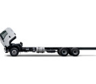 Condor White cab chassis truck with tilted cab on a plain white background.