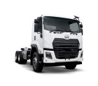White cab-over-engine truck chassis on a white background.